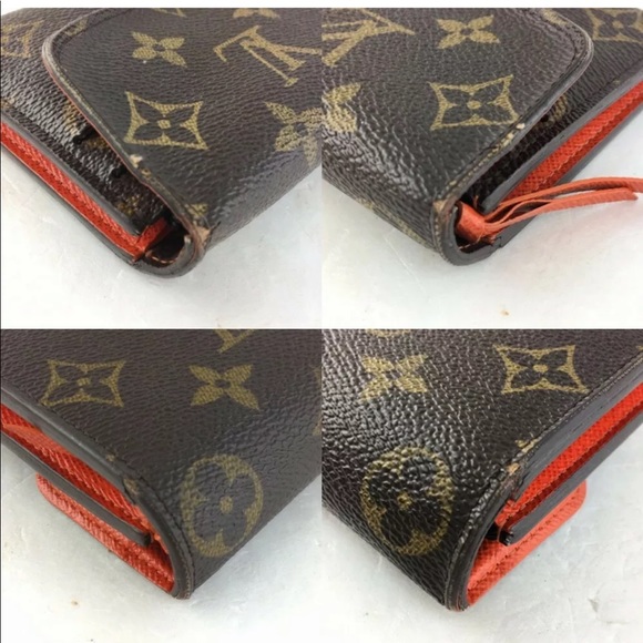 SOLD AUTHENTIC LOUIS VUITTON EMILIE ORANGE WALLET - Picture 5 of 8